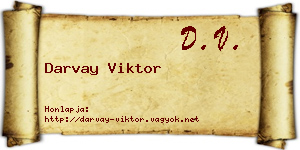 Darvay Viktor névjegykártya